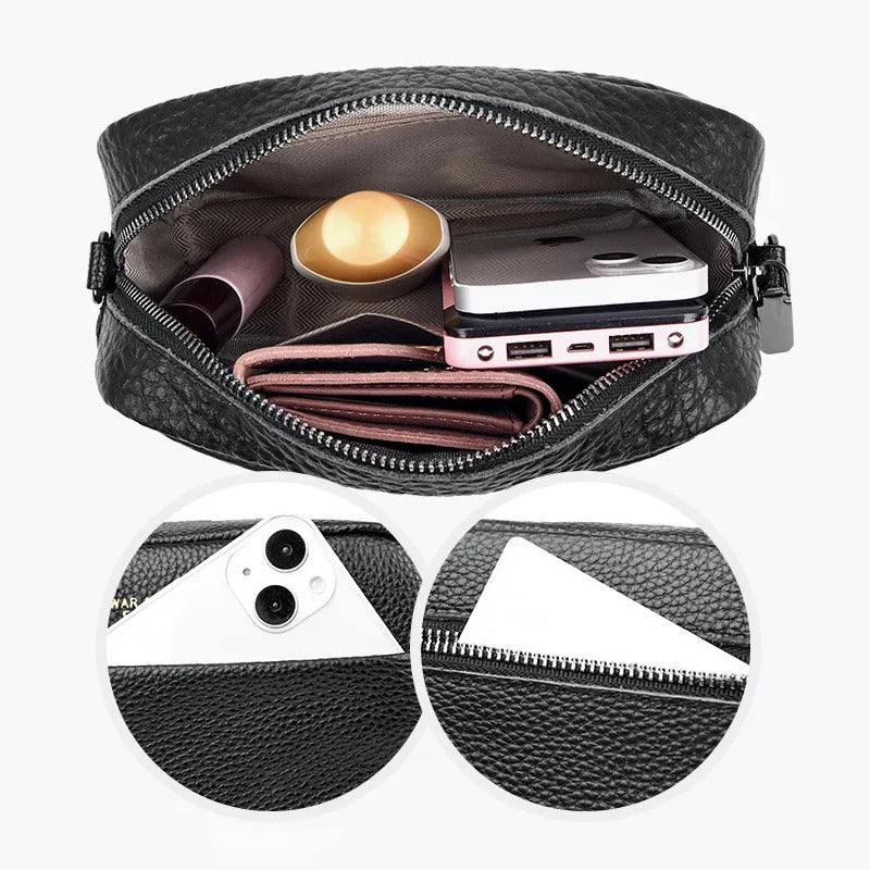 Sac Maë Compact – Cuir Véritable Grainé