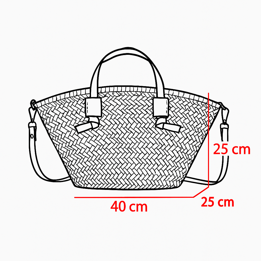 Sac Palma – Osier Tressé & Anses en Cuir