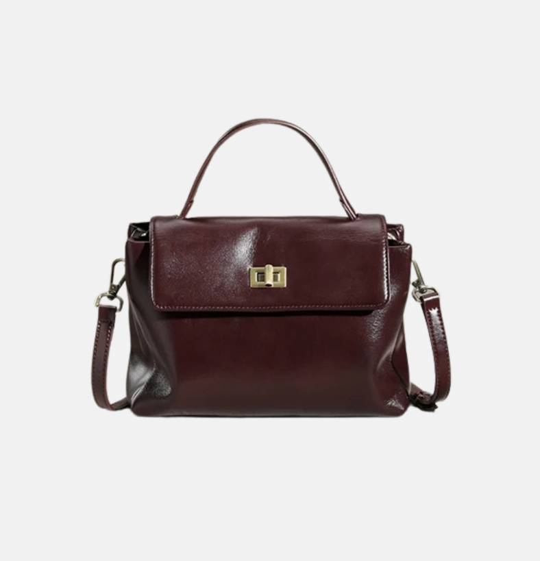 Sac Élégance - Bordeaux & Cuir Véritable