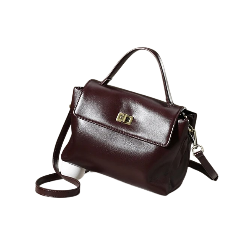 Sac Élégance - Bordeaux & Cuir Véritable