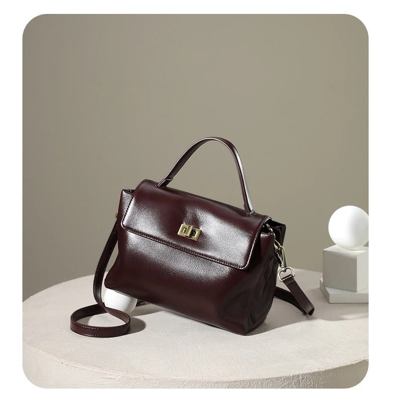 Sac Élégance - Bordeaux & Cuir Véritable